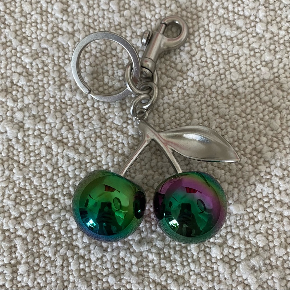 Colorful Cherry Keychain Silver Hardware - Picture 2 of 5